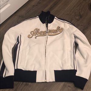 Abercrombie & Fitch White & Blue Heavy Zip Up L